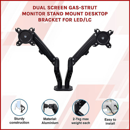 Dual Screen Gas-strut Monitor Stand Mount Desktop Bracket for LED/LC V63-836421