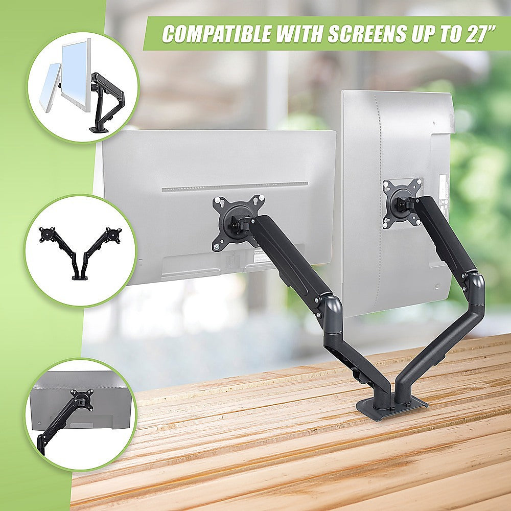 Dual Screen Gas-strut Monitor Stand Mount Desktop Bracket for LED/LC V63-836421