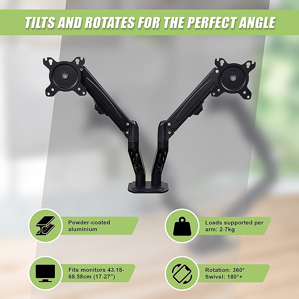 Dual Screen Gas-strut Monitor Stand Mount Desktop Bracket for LED/LC V63-836421