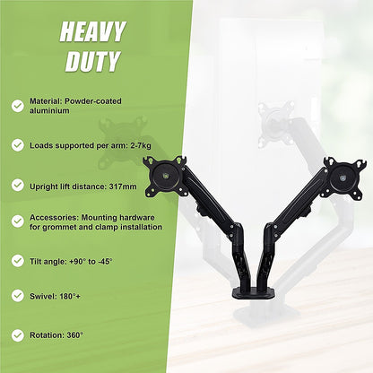 Dual Screen Gas-strut Monitor Stand Mount Desktop Bracket for LED/LC V63-836421