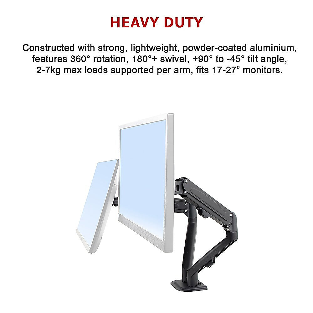 Dual Screen Gas-strut Monitor Stand Mount Desktop Bracket for LED/LC V63-836421