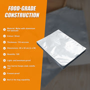 100x Food Vacuum Bags Pouch Foil Aluminum Storage Bags Heat Seal 30x40cm V63-836431