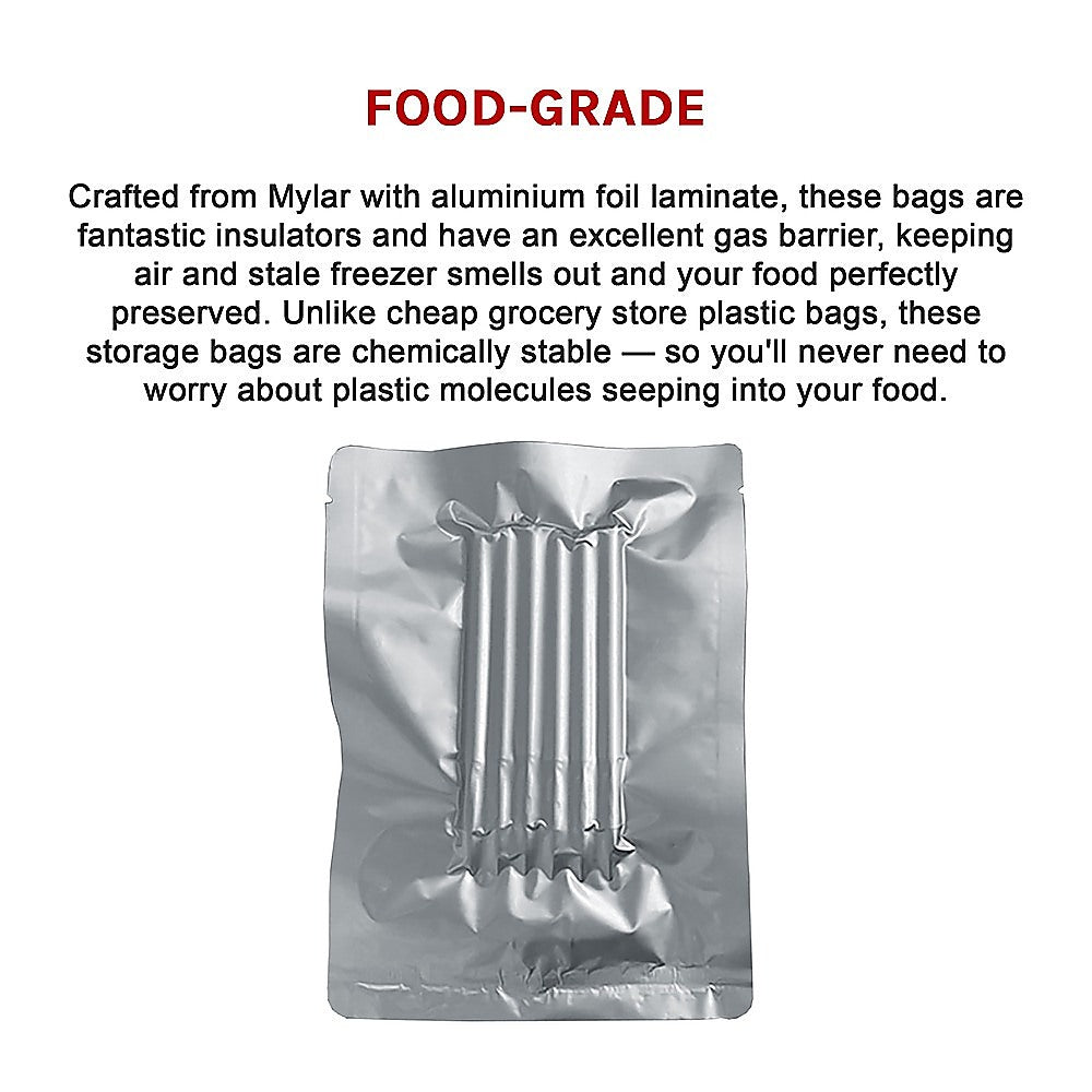 100x Food Vacuum Bags Pouch Foil Aluminum Storage Bags Heat Seal 30x40cm V63-836431