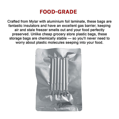100x Food Vacuum Bags Pouch Foil Aluminum Storage Bags Heat Seal 30x40cm V63-836431