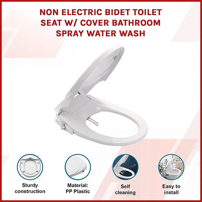 Non Electric Bidet Toilet Seat W/ Cover Bathroom Spray Water Wash V63-836441
