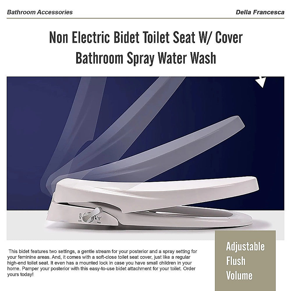 Non Electric Bidet Toilet Seat W/ Cover Bathroom Spray Water Wash V63-836441