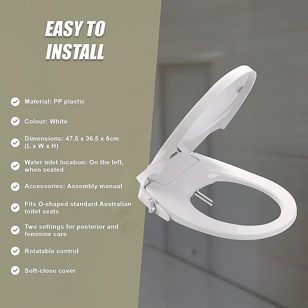 Non Electric Bidet Toilet Seat W/ Cover Bathroom Spray Water Wash V63-836441
