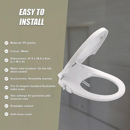 Non Electric Bidet Toilet Seat W/ Cover Bathroom Spray Water Wash V63-836441
