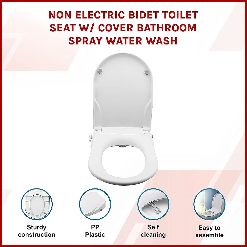 Non Electric Bidet Toilet Seat W/ Cover Bathroom Spray Water Wash V63-836451