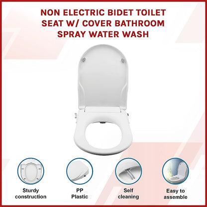 Non Electric Bidet Toilet Seat W/ Cover Bathroom Spray Water Wash V63-836451