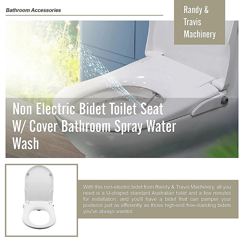 Non Electric Bidet Toilet Seat W/ Cover Bathroom Spray Water Wash V63-836451