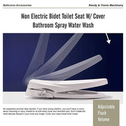 Non Electric Bidet Toilet Seat W/ Cover Bathroom Spray Water Wash V63-836451