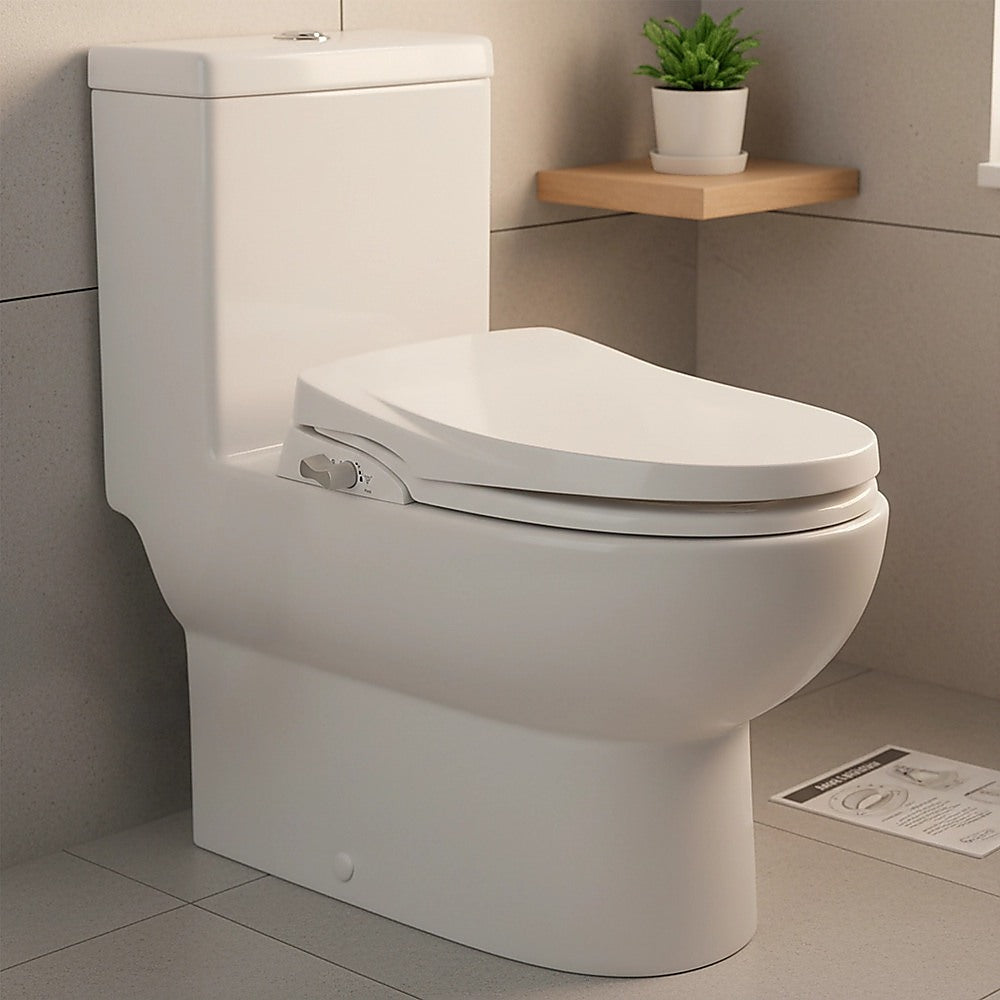 Non Electric Bidet Toilet Seat W/ Cover Bathroom Spray Water Wash V63-836451