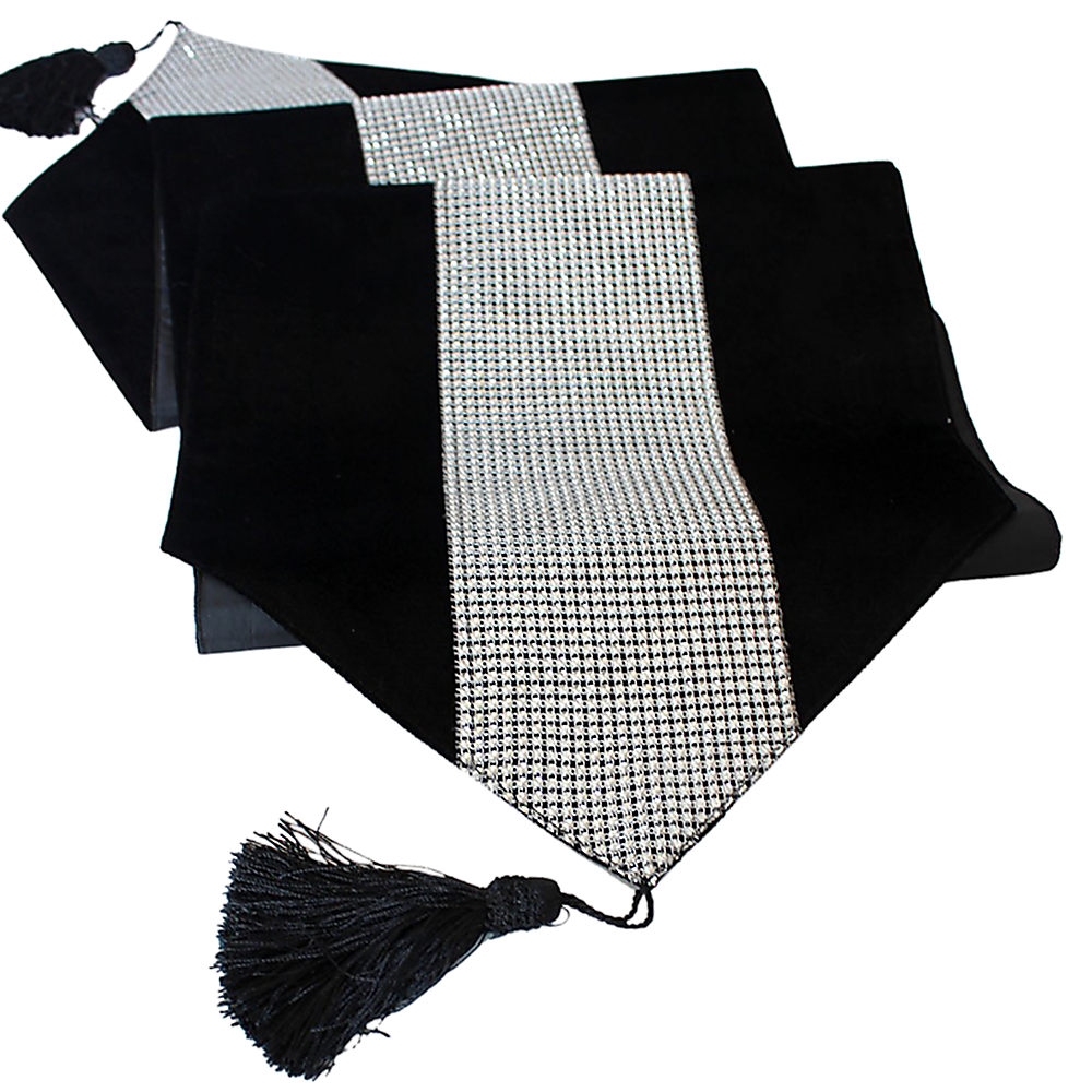 72" Velvet Table Runner + Dining Placemats Table Place Mats Decor V63-836461