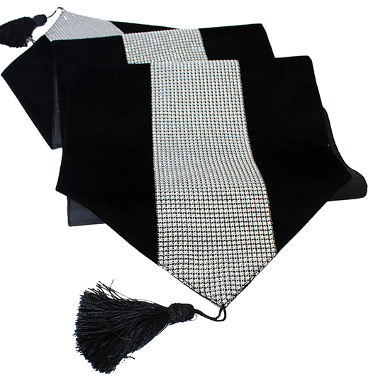 72" Velvet Table Runner + Dining Placemats Table Place Mats Decor V63-836461