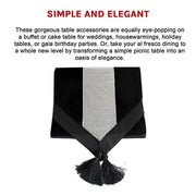 72" Velvet Table Runner + Dining Placemats Table Place Mats Decor V63-836461