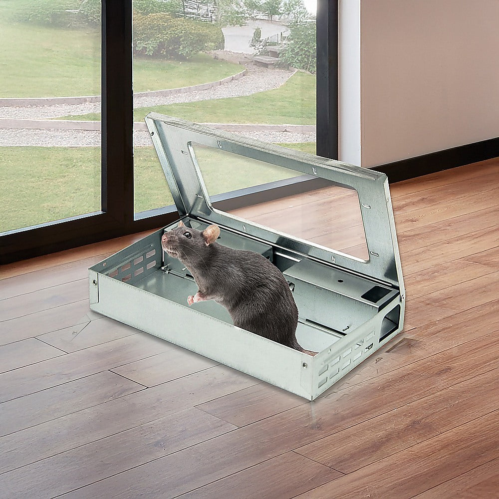 5x Humane Reusable Mice Trap Safe Live Catch Metal Mouse Catcher V63-836501