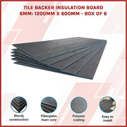 Tile Backer Insulation Board 6MM: 1200mm x 600mm - Box of 6 V63-836521