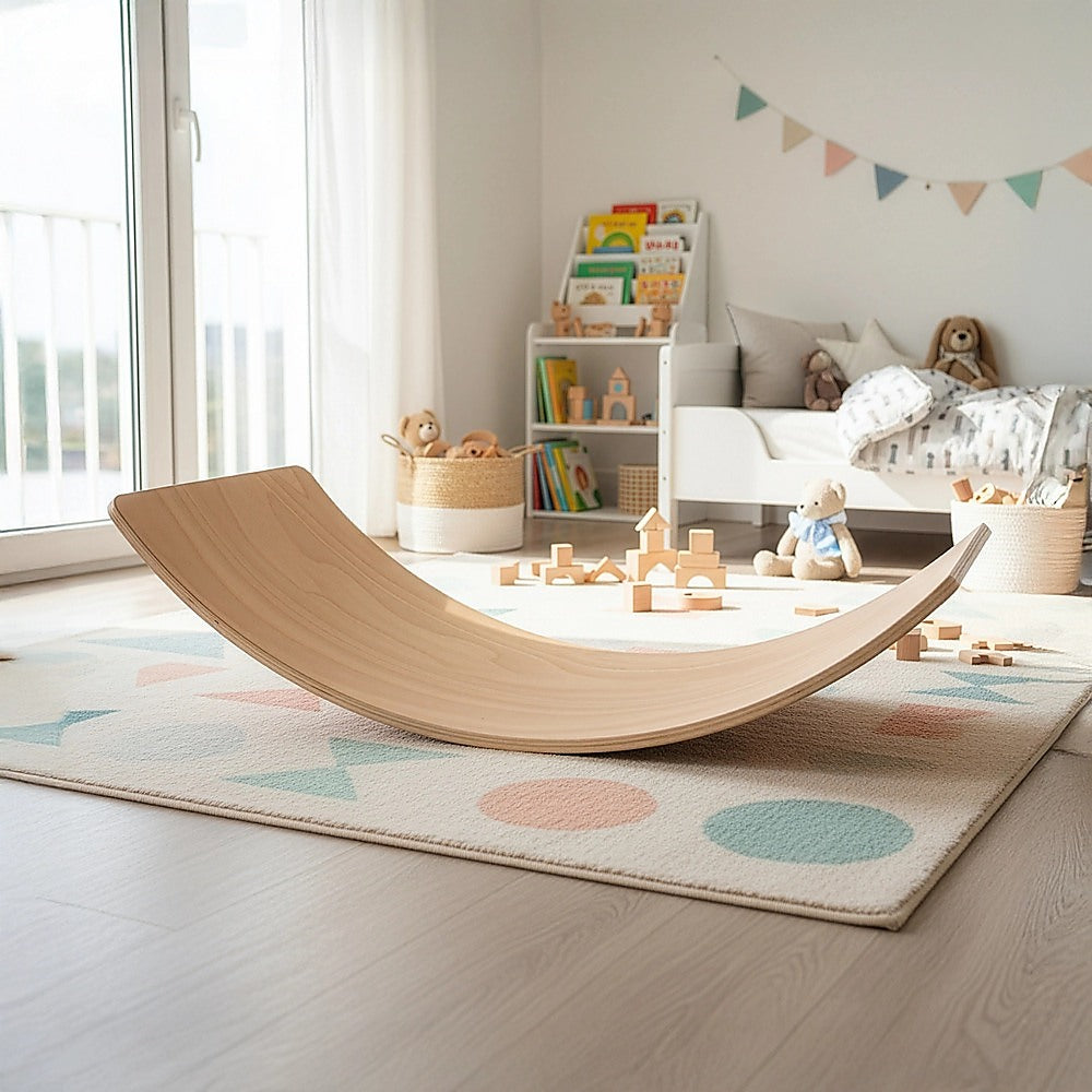 Balance Board Beam Seesaw Wooden Child Kids Adult Yoga V63-836531