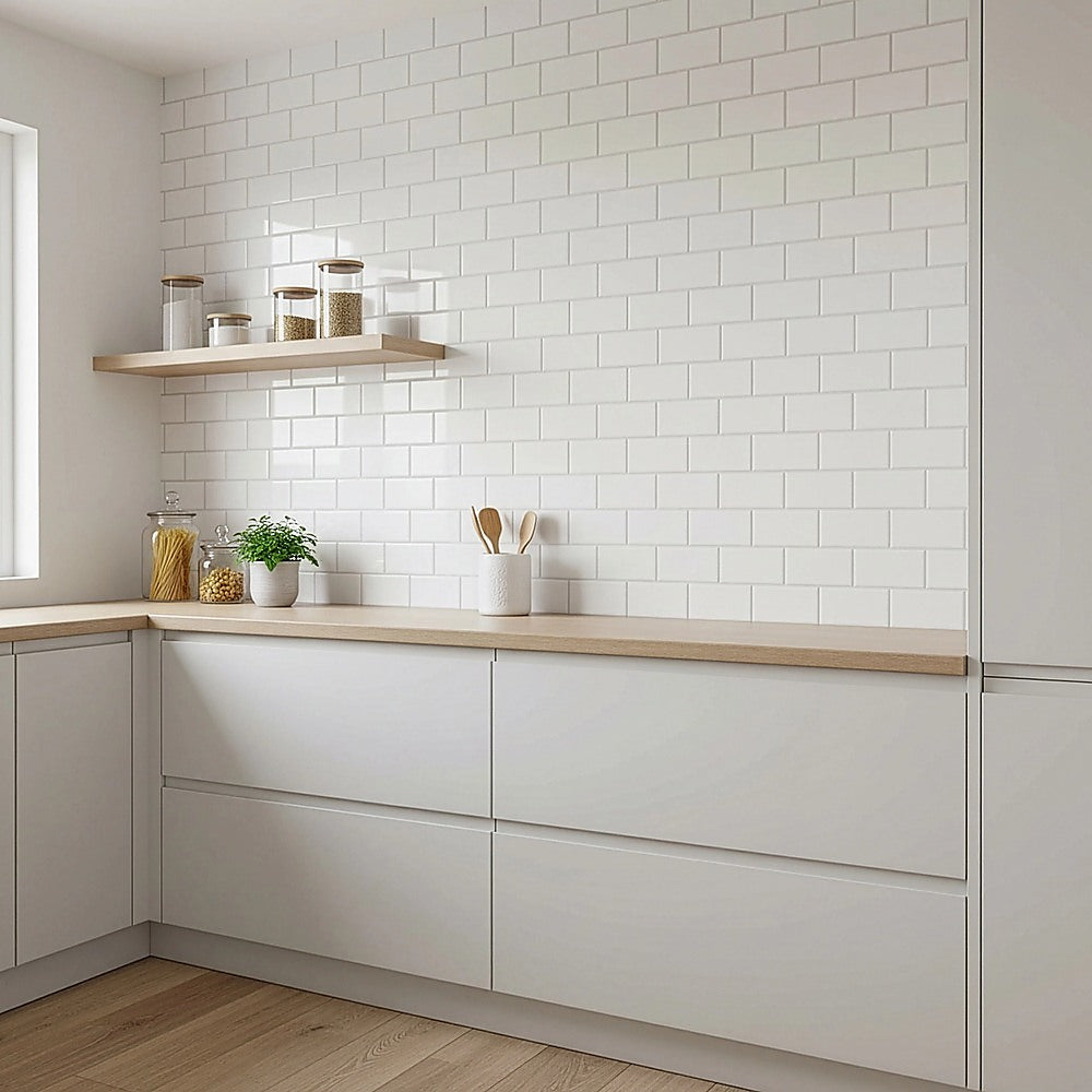 Tiles 3D Peel and Stick Wall Tile Subway White (30 x 30cm x 10 sheets) V63-836591
