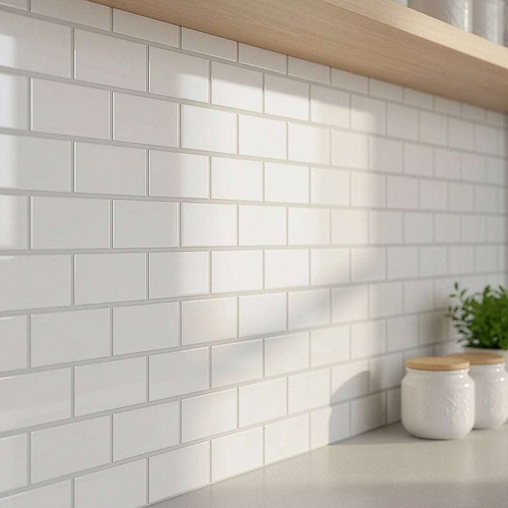 Tiles 3D Peel and Stick Wall Tile Subway White (30 x 30cm x 10 sheets) V63-836591