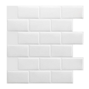 Tiles 3D Peel and Stick Wall Tile Subway White (30 x 30cm x 10 sheets) V63-836591