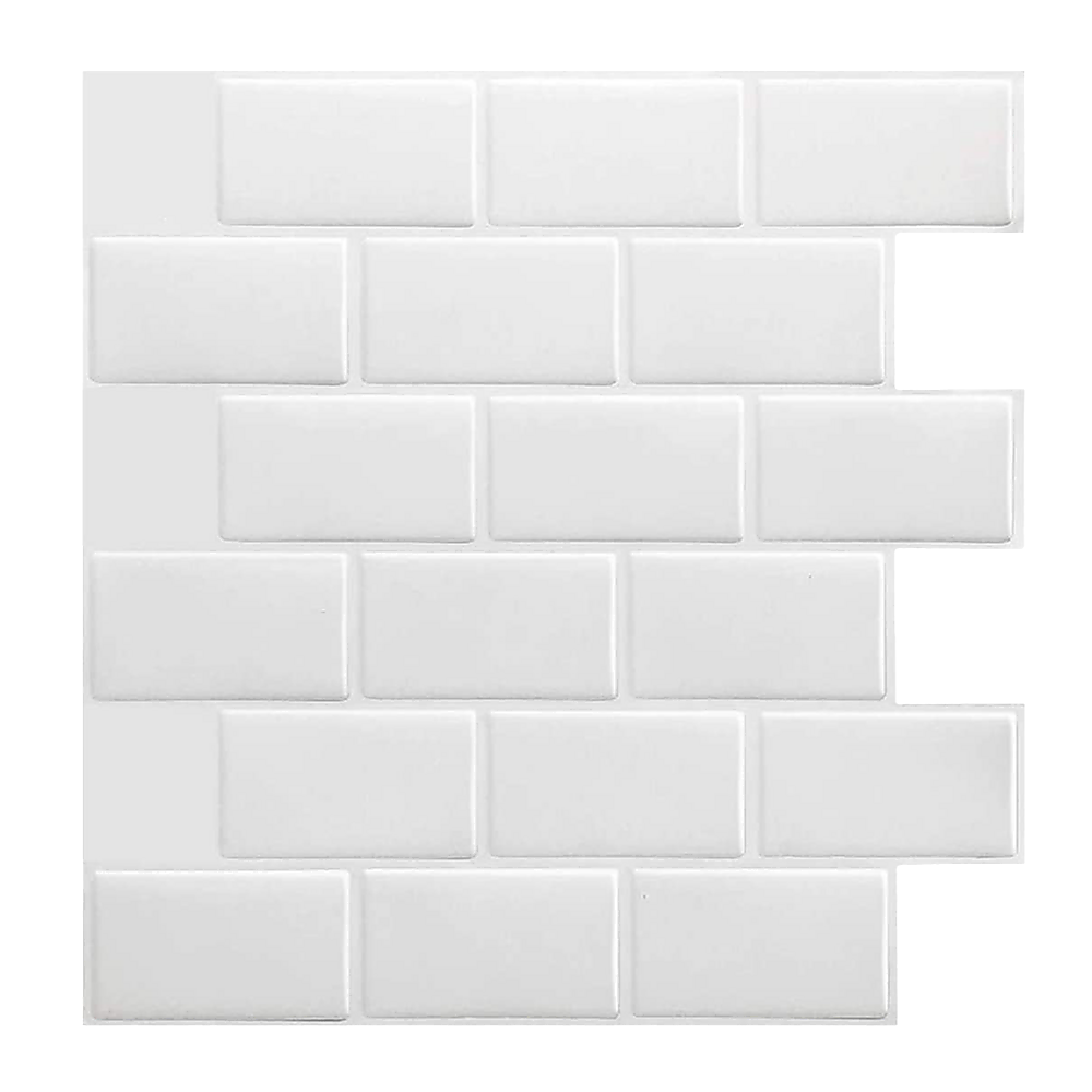 Tiles 3D Peel and Stick Wall Tile Subway White (30 x 30cm x 10 sheets) V63-836591