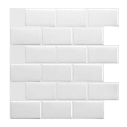 Tiles 3D Peel and Stick Wall Tile Subway White (30 x 30cm x 10 sheets) V63-836591