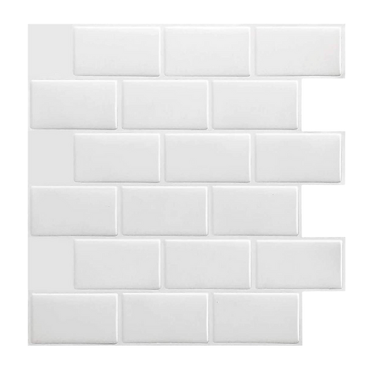 Tiles 3D Peel and Stick Wall Tile Subway White (30 x 30cm x 10 sheets) V63-836591
