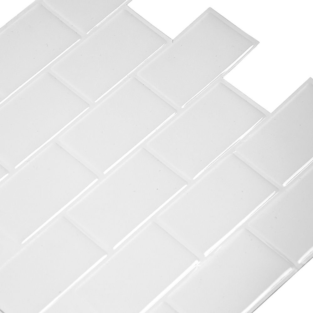 Tiles 3D Peel and Stick Wall Tile Subway White (30 x 30cm x 10 sheets) V63-836591