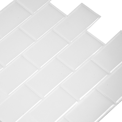 Tiles 3D Peel and Stick Wall Tile Subway White (30 x 30cm x 10 sheets) V63-836591