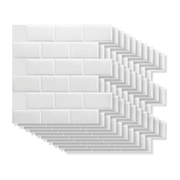 Tiles 3D Peel and Stick Wall Tile Subway White (30 x 30cm x 10 sheets) V63-836591