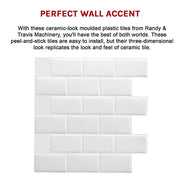 Tiles 3D Peel and Stick Wall Tile Subway White (30 x 30cm x 10 sheets) V63-836591