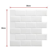 Tiles 3D Peel and Stick Wall Tile Subway White (30 x 30cm x 10 sheets) V63-836591