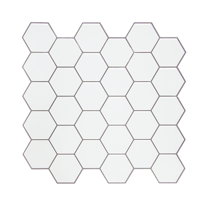Tiles 3D Peel and Stick Wall Tile Hexagon White (30cm x 30cm x 10 sheets) V63-836601