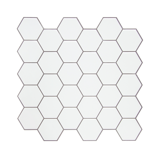 Tiles 3D Peel and Stick Wall Tile Hexagon White (30cm x 30cm x 10 sheets) V63-836601