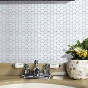 Tiles 3D Peel and Stick Wall Tile Hexagon White (30cm x 30cm x 10 sheets) V63-836601
