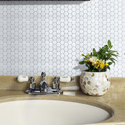 Tiles 3D Peel and Stick Wall Tile Hexagon White (30cm x 30cm x 10 sheets) V63-836601