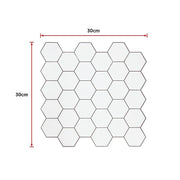 Tiles 3D Peel and Stick Wall Tile Hexagon White (30cm x 30cm x 10 sheets) V63-836601