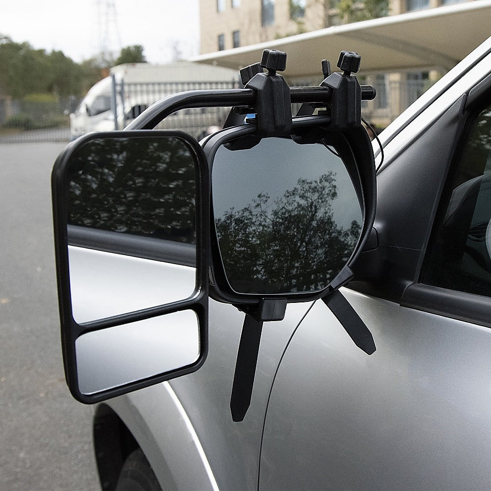 2x Towing Mirrors Pair Clip on Multi Fit Clamp On Towing Caravan 4X4 Trailer V63-836611