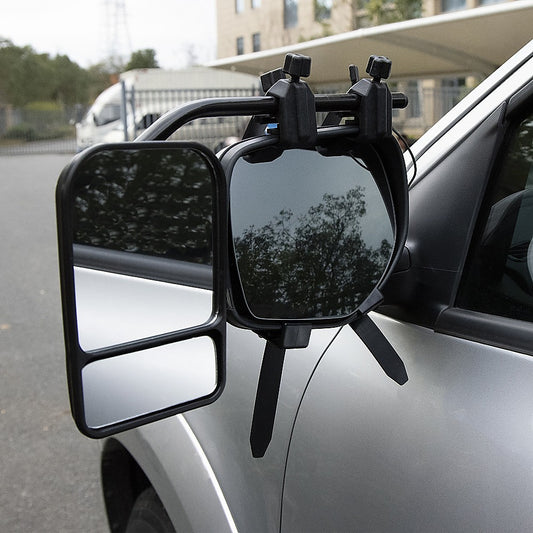 2x Towing Mirrors Pair Clip on Multi Fit Clamp On Towing Caravan 4X4 Trailer V63-836611