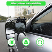 2x Towing Mirrors Pair Clip on Multi Fit Clamp On Towing Caravan 4X4 Trailer V63-836611
