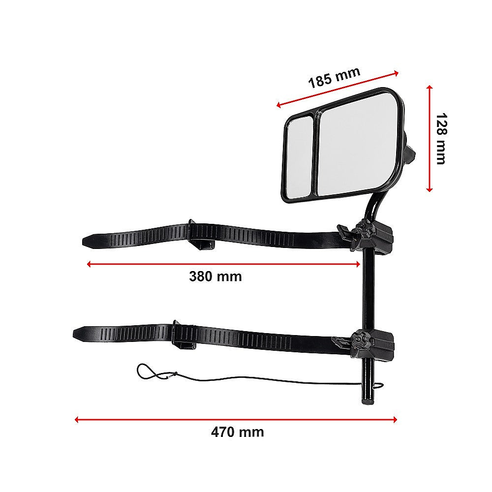 2x Towing Mirrors Pair Clip on Multi Fit Clamp On Towing Caravan 4X4 Trailer V63-836611