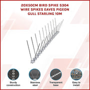 20x 50cm Bird Spike S304 wire Spikes Eaves Pigeon Gull Starling 10M V63-836641