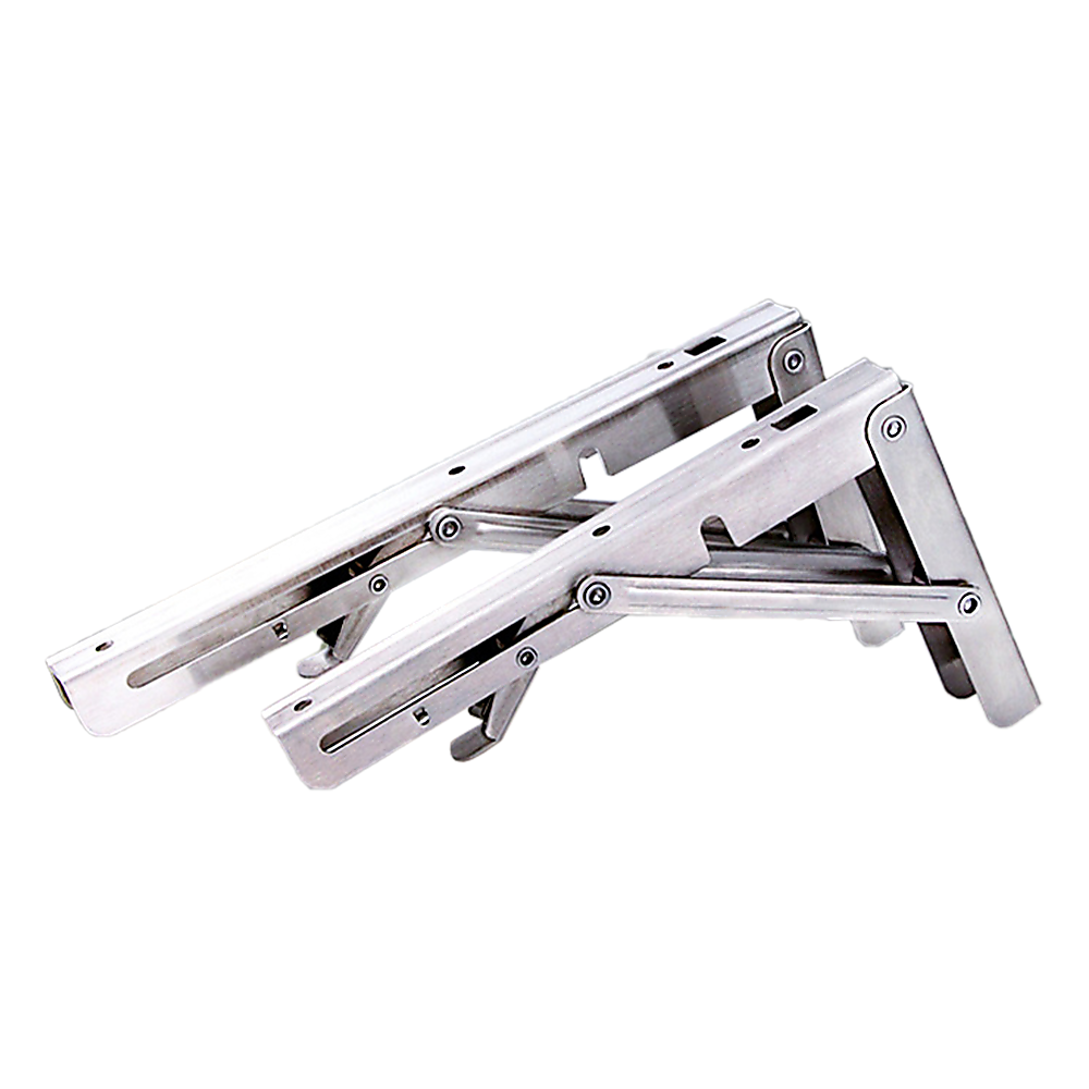 2x 10" Stainless Steel Folding Table Bracket Shelf Bench 50kg Load Heavy Duty V63-836661