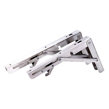 2x 10" Stainless Steel Folding Table Bracket Shelf Bench 50kg Load Heavy Duty V63-836661