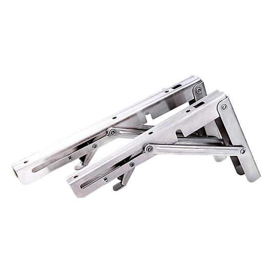 2x 10" Stainless Steel Folding Table Bracket Shelf Bench 50kg Load Heavy Duty V63-836661