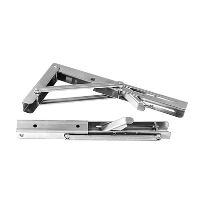 2x 10" Stainless Steel Folding Table Bracket Shelf Bench 50kg Load Heavy Duty V63-836661