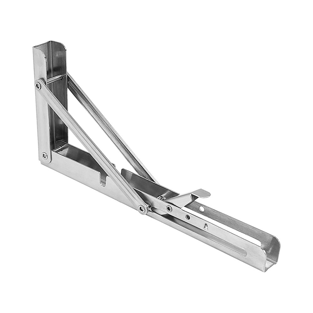 2x 10" Stainless Steel Folding Table Bracket Shelf Bench 50kg Load Heavy Duty V63-836661