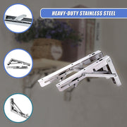 2x 10" Stainless Steel Folding Table Bracket Shelf Bench 50kg Load Heavy Duty V63-836661